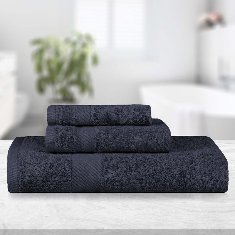 Luxury Egyptian Cotton Solid 3 Piece Bath Towel Set by Superior