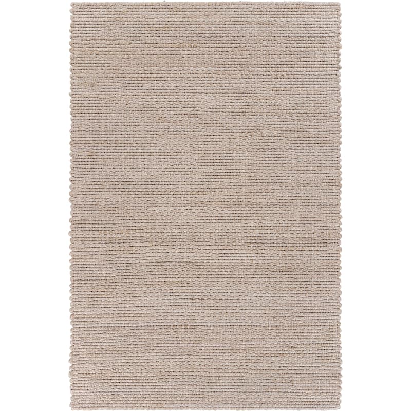 Violet Silver/Ivory Striped Hand-Woven Jute Indoor Area Rug by Sevita - 5' x 7'9"