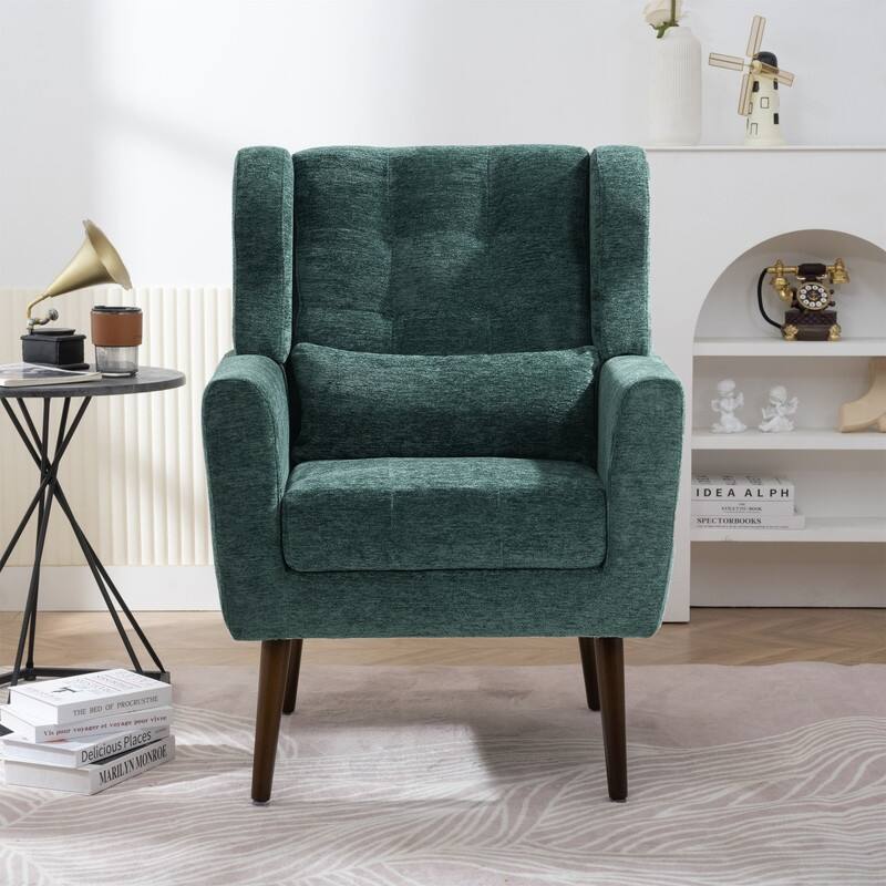 GEITIN Modern Upholstered Accent Arm Chair with Wooden Legs