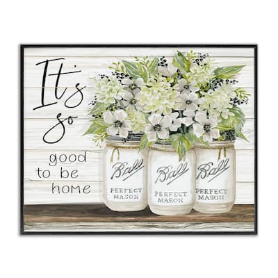 Stupell So Good To Be Home Phrase Charming Floral Bouquet Framed Giclee Texturized Art by Cindy Jacobs