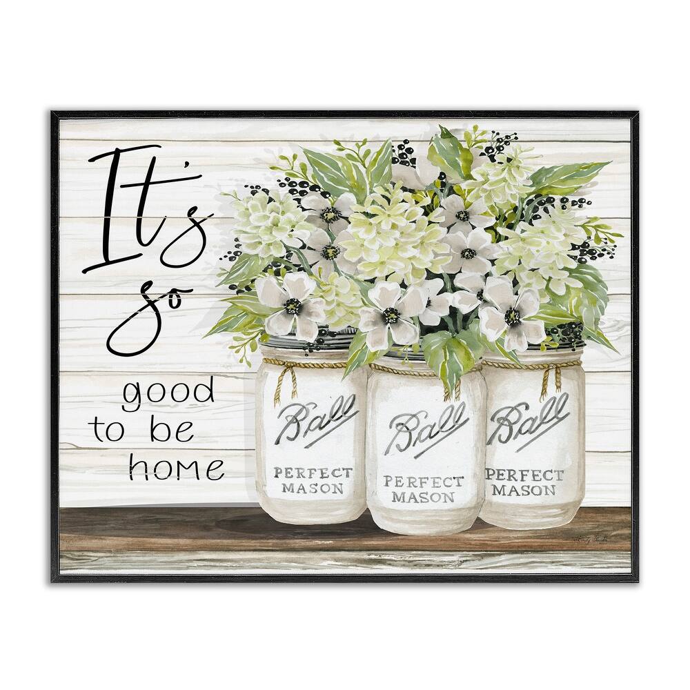 Stupell So Good To Be Home Phrase Charming Floral Bouquet Framed Giclee Texturized Art by Cindy Jacobs