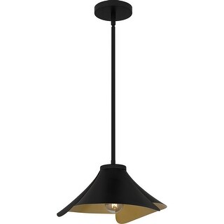 Matte Black One Light Pendant from the Quoizel Pendant Collection