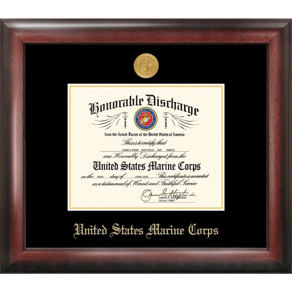 Patriot Frames Marine 8.5x11 Discharge Frame Gold Medallion