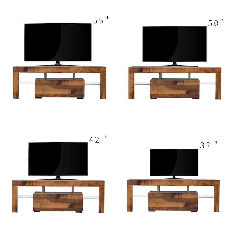 55-Inch Modern TV Stand with LED RGB Lights