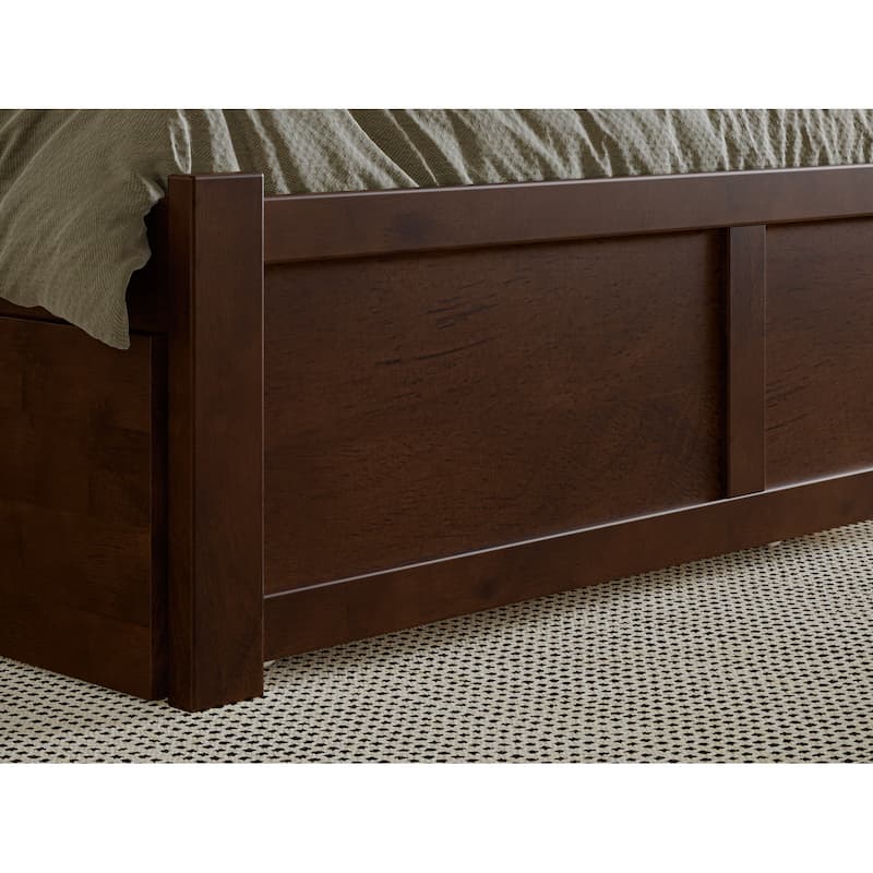 Nantucket Full Platform Bed with Footboard and Twin Trundle