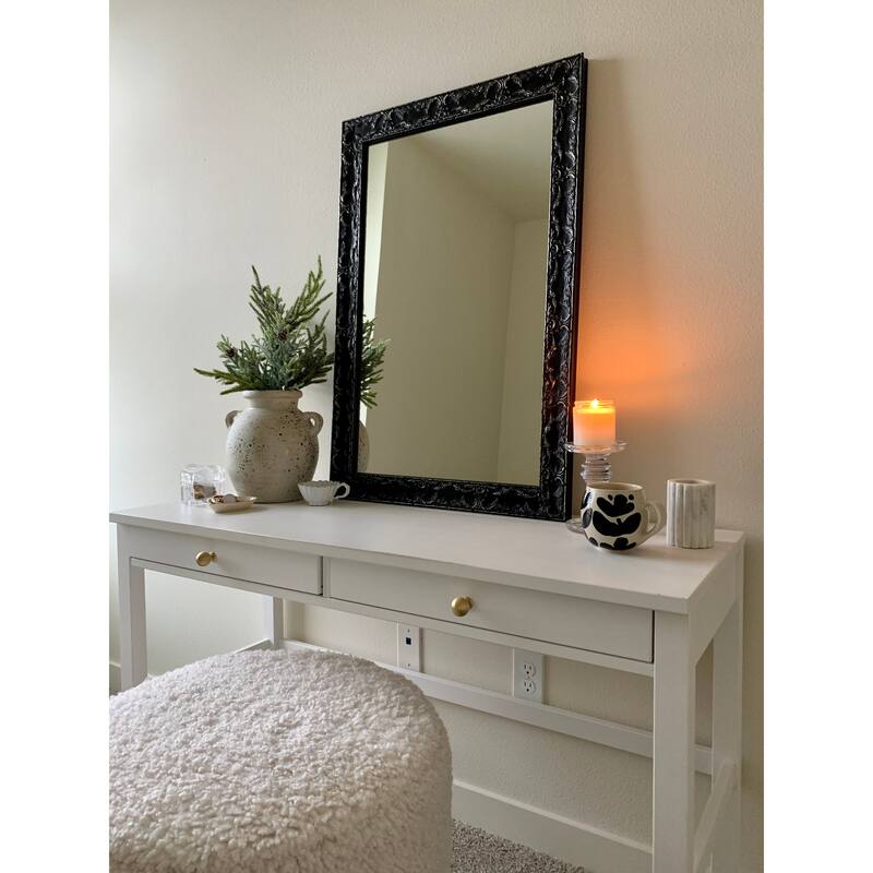 Frame My Mirror Antique Satin Nickel Wall Mirror, Maricopa Design