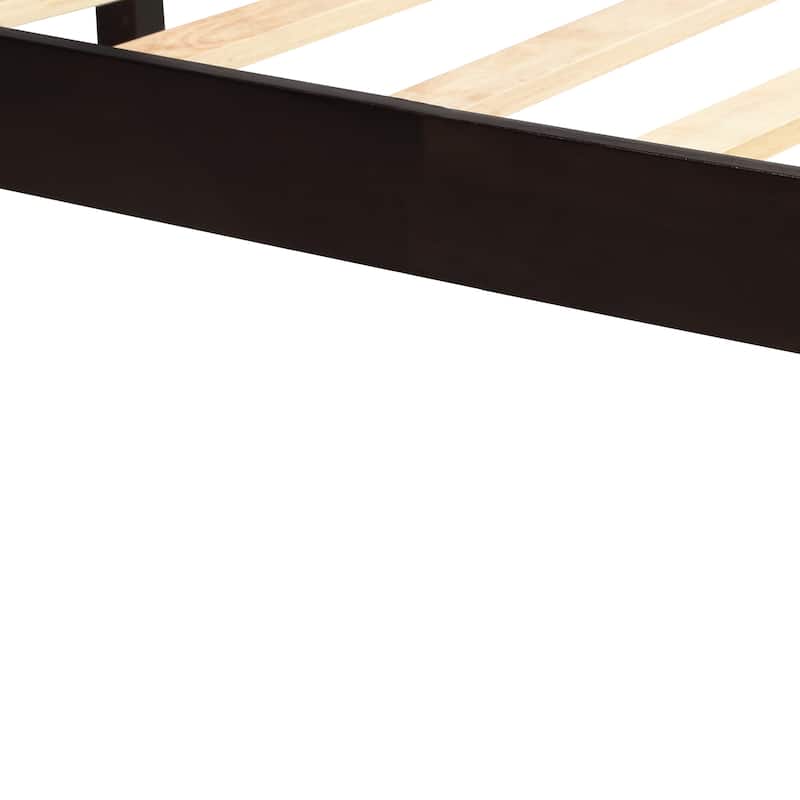 Queen Size Wooden Platform Bed w/ Headboard Upholstered Bed Frame ...