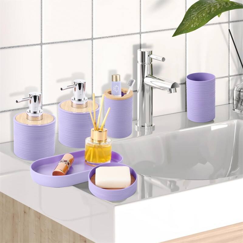 Bathroom Accessories Set with Trash Can - 1 x 1 x 1