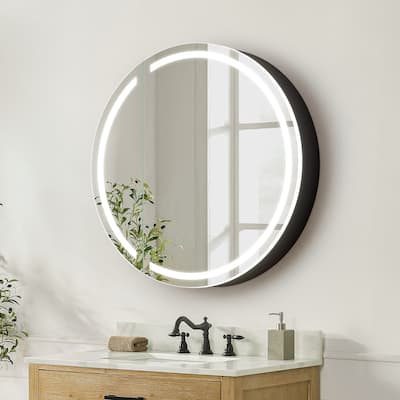 Radiant Round Frameless LED Lighted Bathroom Mirror Medicine Cabinet
