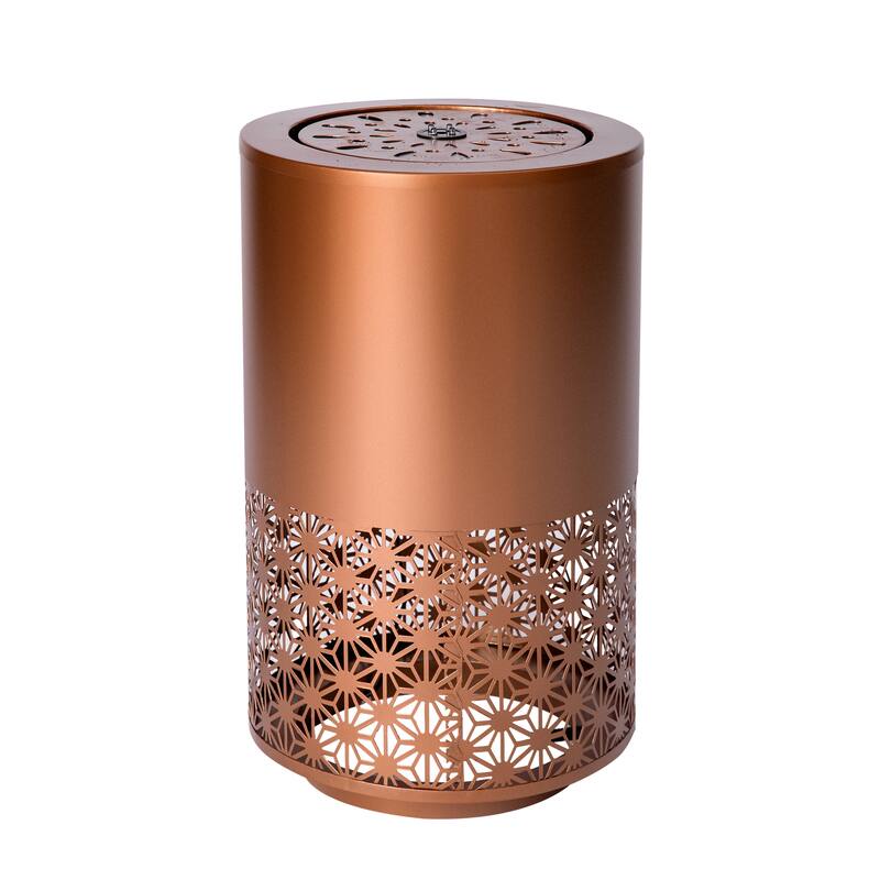 Anmytek Freestanding Outdoor Water Fountain with LED Lights Metal Candle Style Brown Backyard Garden Decor