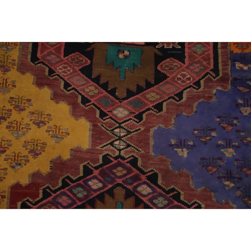 Hand Knotted Oriental 100% Wool Carpet Traditional Tribal Multi-Colored Ardebil Runner Rug - 10' 5'' X 3' 4''