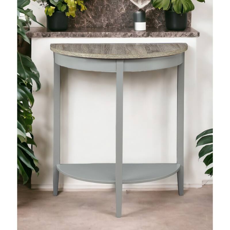 Natural Oak and Gray Finish Console Table