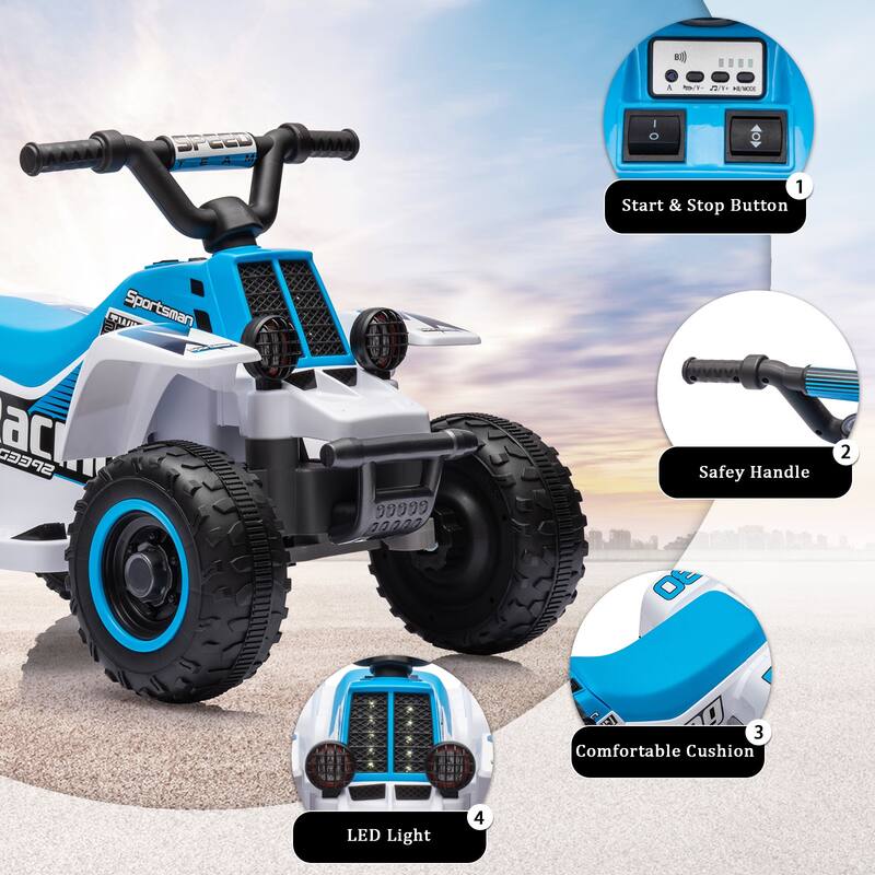 6V Electric Kids ATV, 4-Wheeler Ride-on Vehicle for Kids Best Gift