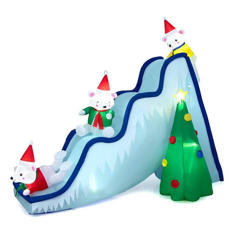 Costway 7.5FTInflatable Polar Bear Slide Scene Decoration, Blowup - See Details