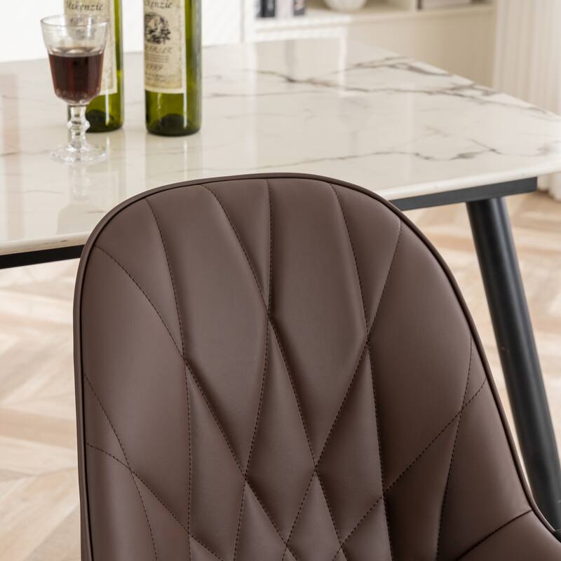 Modern Dining Chairs Set of 2 with Curved Backrest