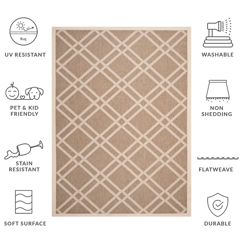 SAFAVIEH Courtyard Lisaveta Indoor /Outdoor Waterproof Patio Backyard Rug