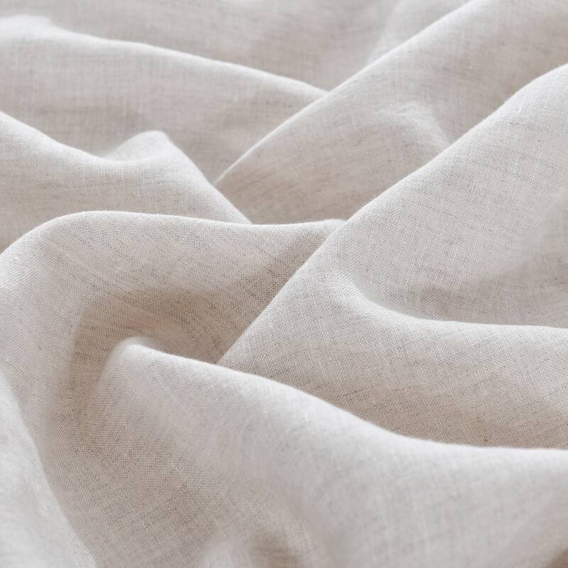 WHOLINENS Linen Bed Skirt 16 inches Drop Stone Washed Box Pleat