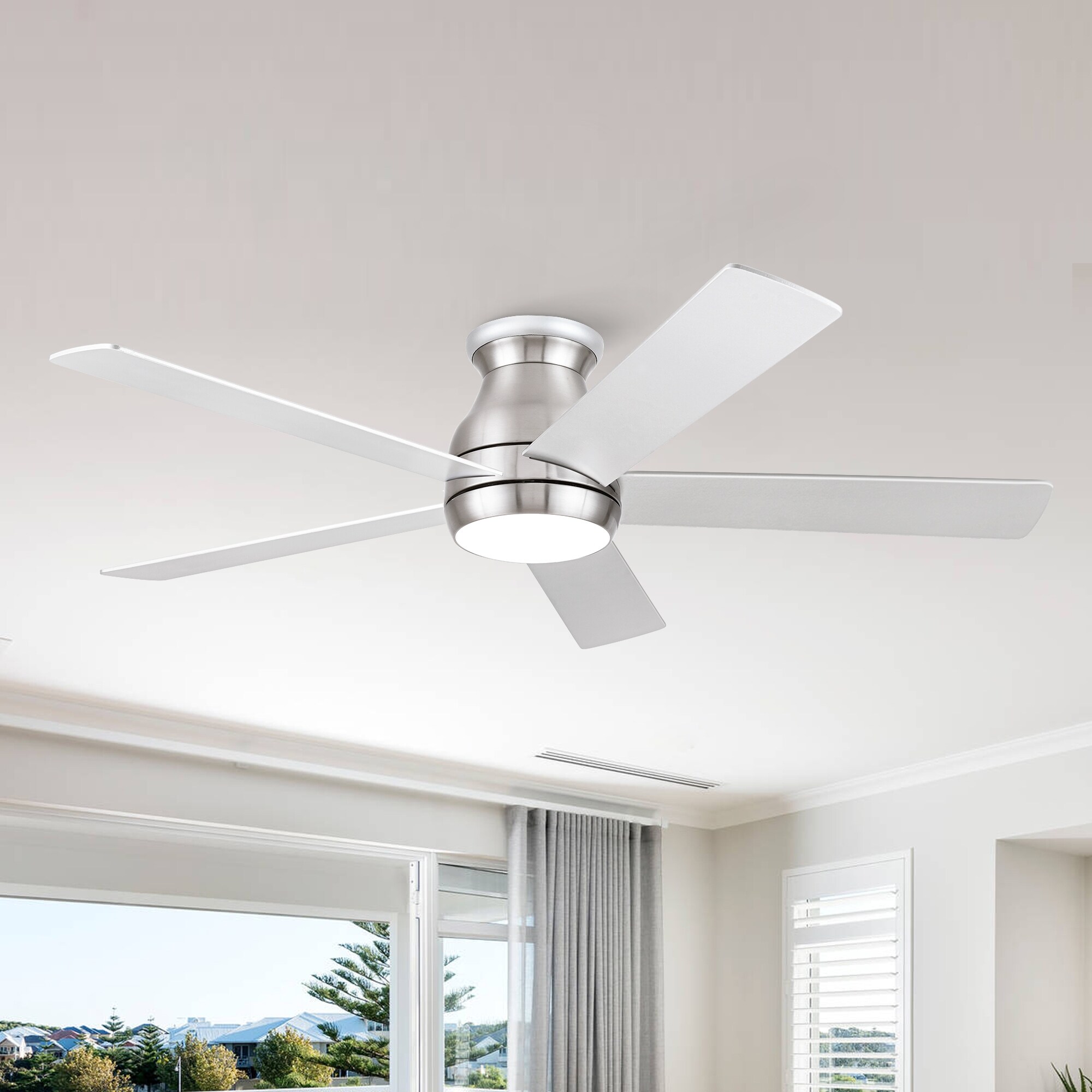 White flower ceiling store fan light kit