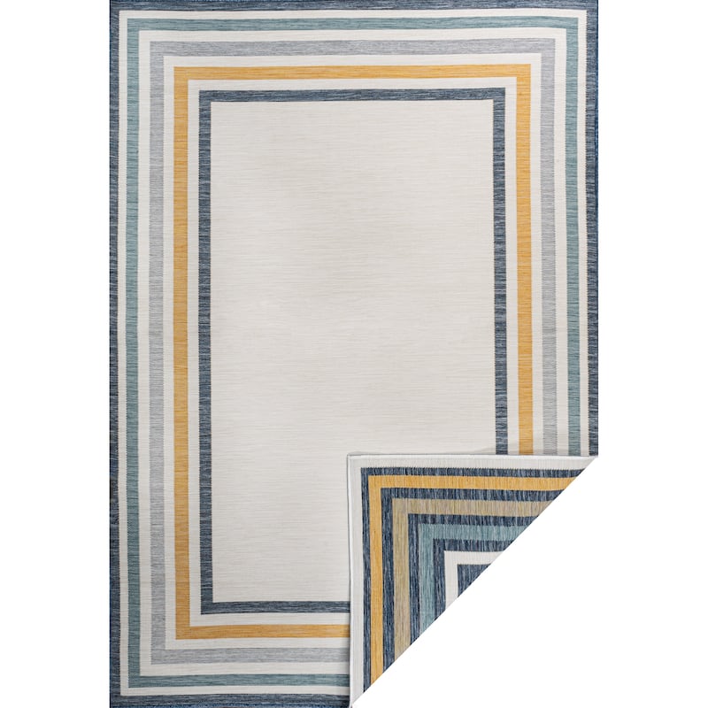 JONATHAN Y Reversible Arielle Coastal Casual Palm Frond Machine-Washable Indoor/Outdoor Area Rug