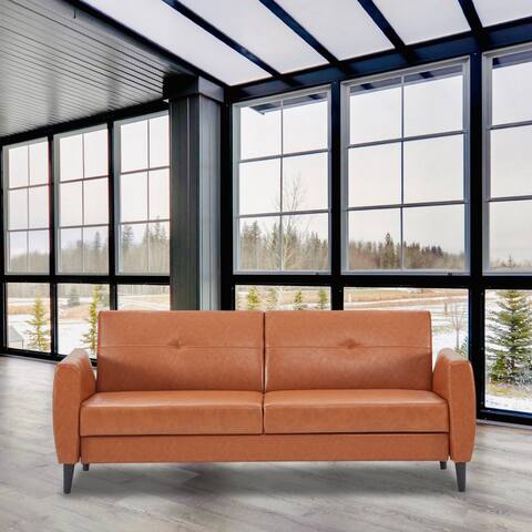 Modern Convertible PU Leather Folding Futon Sofa Bed