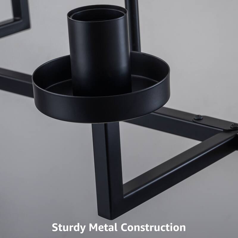 Starsky 6-Light Farmhouse Linear Pendant Light with Double-Row Glass Shades