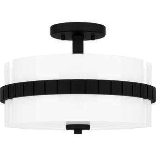 Quoizel Semi-Flush Mount 2-Light Semi-Flush Mount in Matte Black