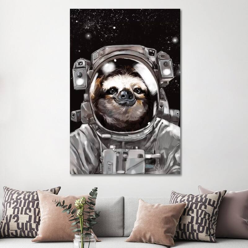 iCanvas "Astronaut Sloth Selfie" by Big Nose Work Canvas Print