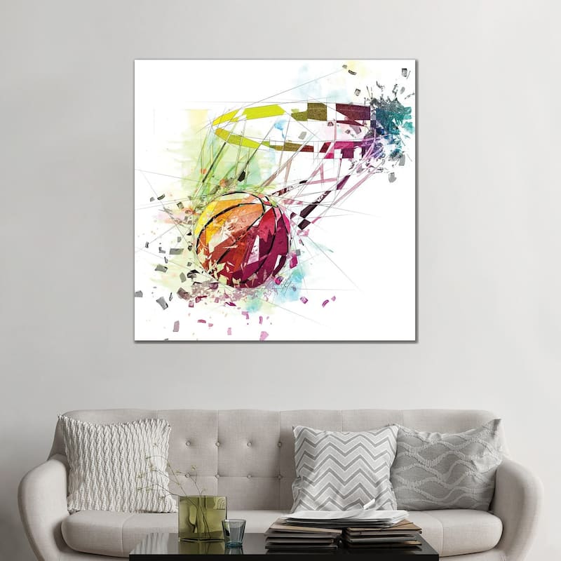 iCanvas "Basketball And Net" by Katia Skye Canvas Print