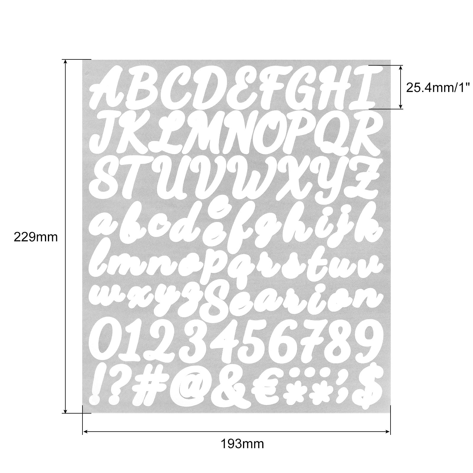 Self Adhesive Vinyl Letter Alphabet Number Stickers,Black 1 76  Count/Sheet,8 Pack