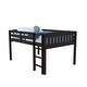 preview thumbnail 3 of 5, Space Saver Full Size Kids Loft Bed with Stairs and Storage - Cappuccino