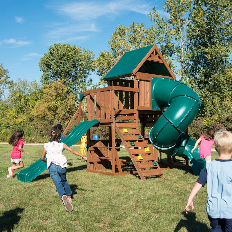 Swing-N-Slide Denali Tower Wood Outdoor Swing Set