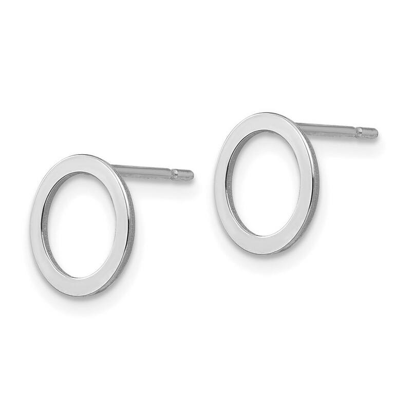 Curata 14k Yellow or White Polished 9mm Open Circle Post Earrings