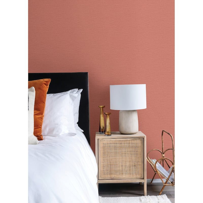 A-Street Prints Salamander Red Woven Wallpaper