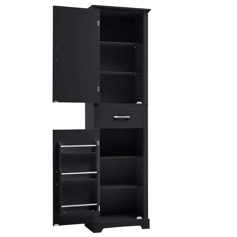 Bathroom Cabinet with Door Shelves, Bathroom Floor Storage Cabinet, Kitchen Pantry Cabinet with 2 Doors & Adjustable Shelves