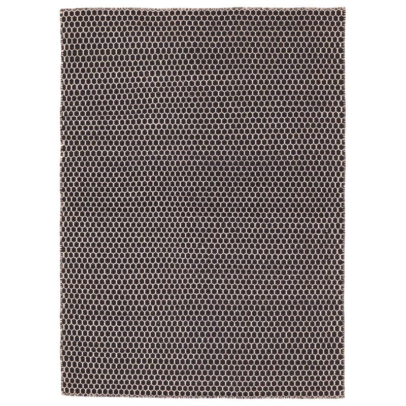 ECARPETGALLERY Flat-Weave Nevada Black Wool Kilim - 5'5 x 7'5