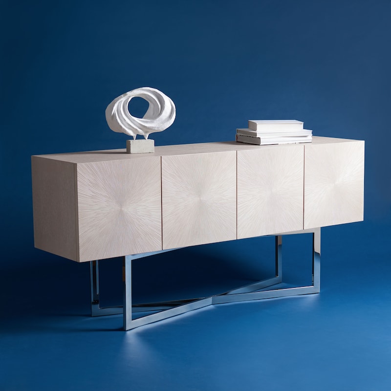 SAFAVIEH Home Zena Buffet - 71"W x 18"D x 33"H - Light Grey