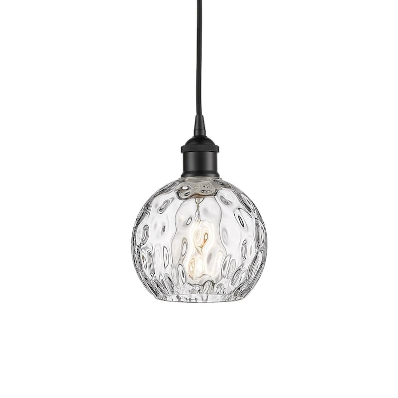 Innovations Lighting 616-1P-9-6 Athens Pendant Athens 6" Wide Mini - Matte Black / Clear Water Glass