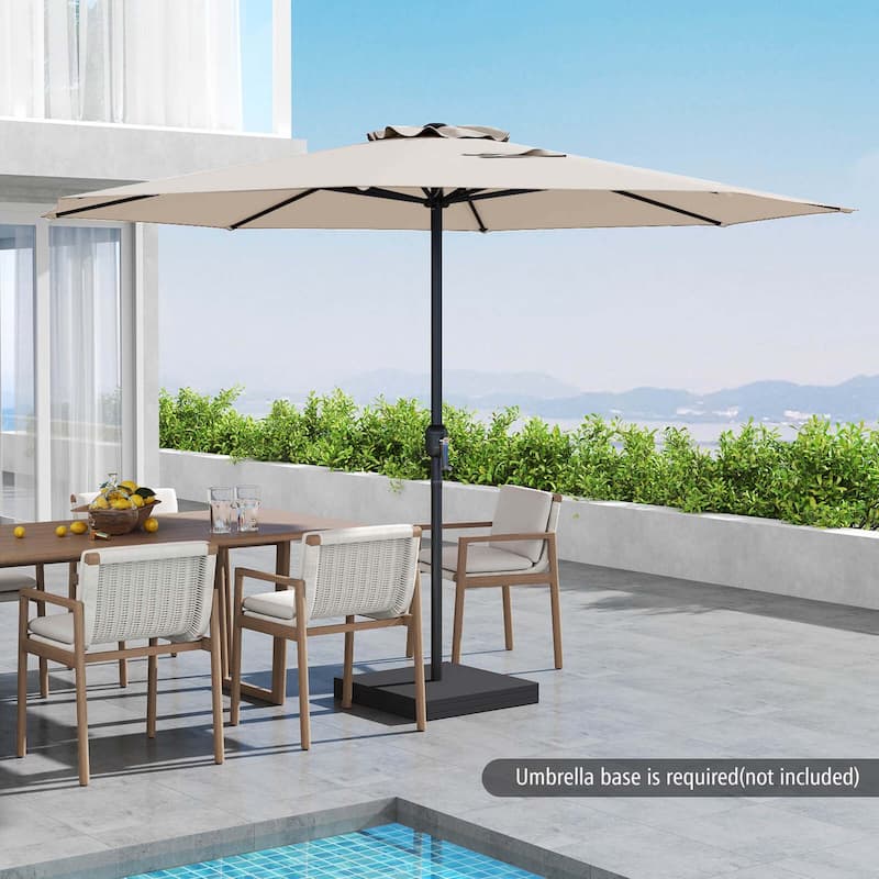 Costway 12 FT Patio Umbrella Outdoor Market Umbrella with Crank Handle