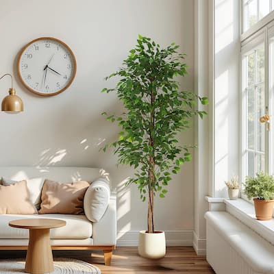 74" Artificial Ficus Tree with Pot