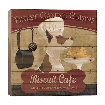 Biscuit Café Print On Wood by Conrad Knutsen - Multi-Color