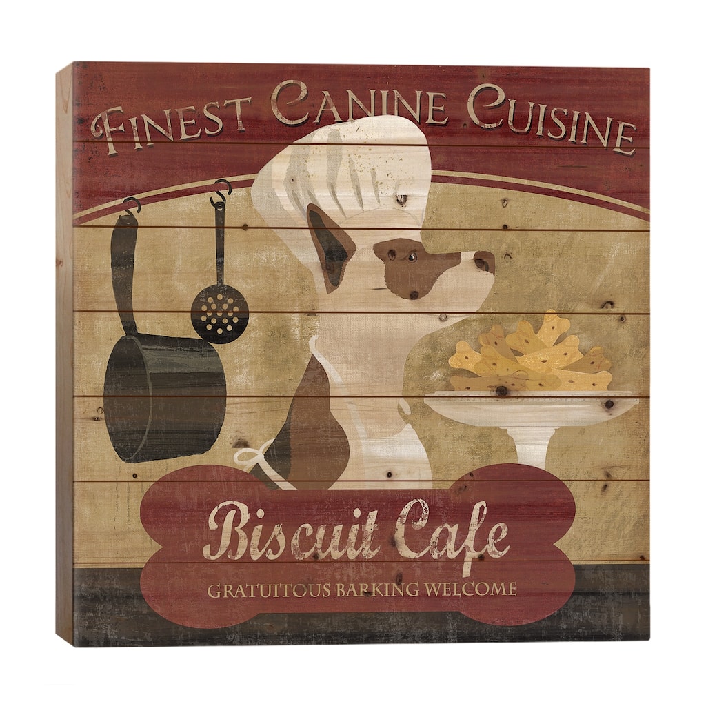 Biscuit Café Print On Wood by Conrad Knutsen - Multi-Color