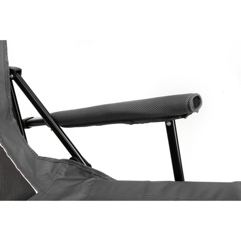 Anmytek Collapsible Padded Camping Chair with Cup Holder High Backrest and Mesh Panel Foldable Outdoor Chair