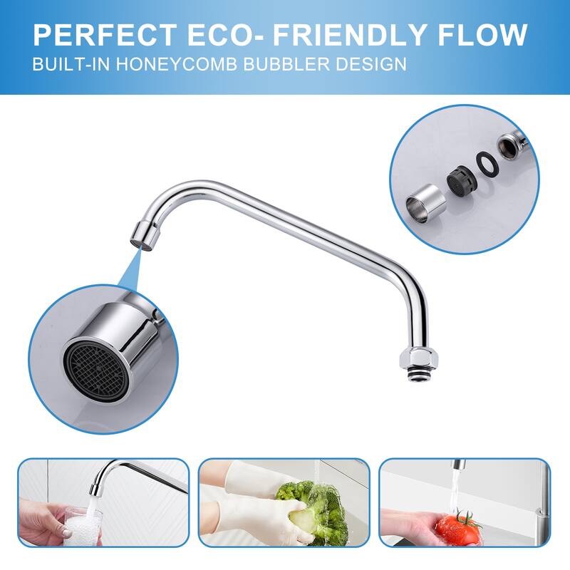 WOWOW Commercial Faucet Swivel Spout Replacement in Polished Chrome