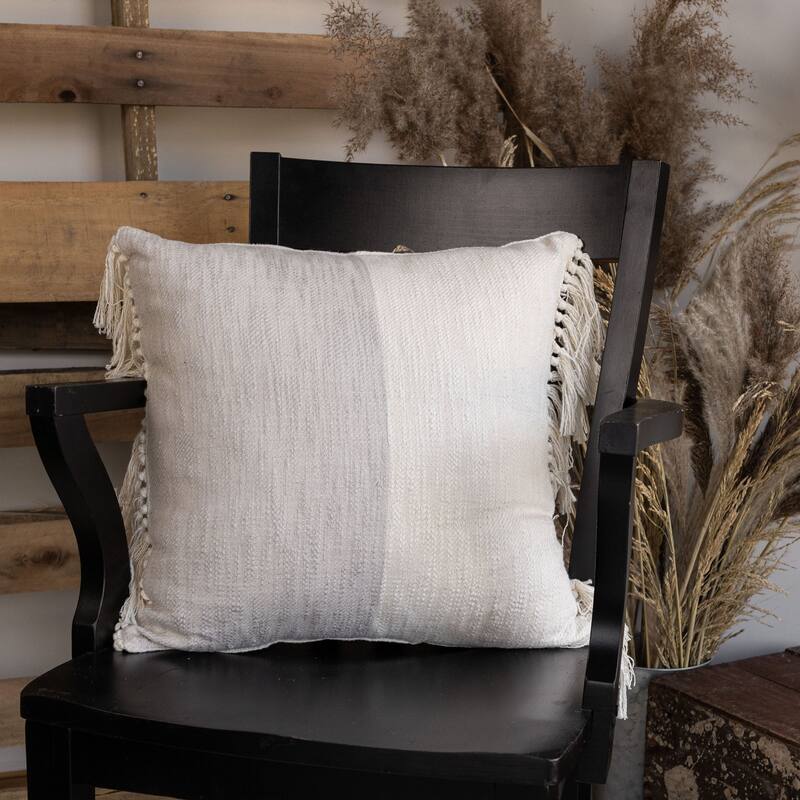 Foreside Home & Garden 18X18" Color Block Pillow Gray With Poly Fill