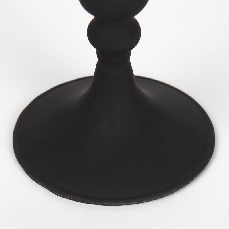 Haute Large Matte Black Blown Glass Candlestick