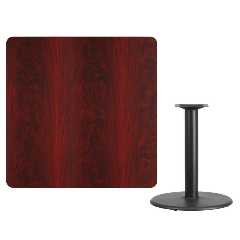 42'' Square Laminate Table Top with 24'' Round Table Height Base