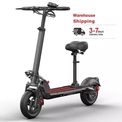500W 48V Electric Scooter 29mph 34-Mile Range 10in Tubeless Tires Disc Brakes Foldable Seat Included
