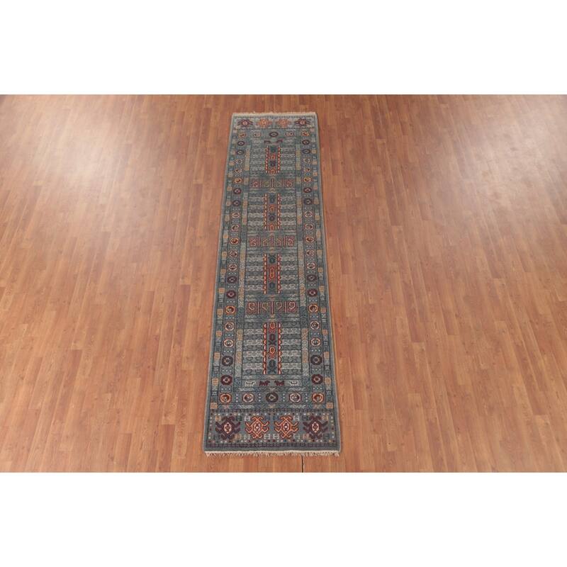 Tribal Khotan Oriental Runner Rug Wool Carpet - 2'7"x 9'11"