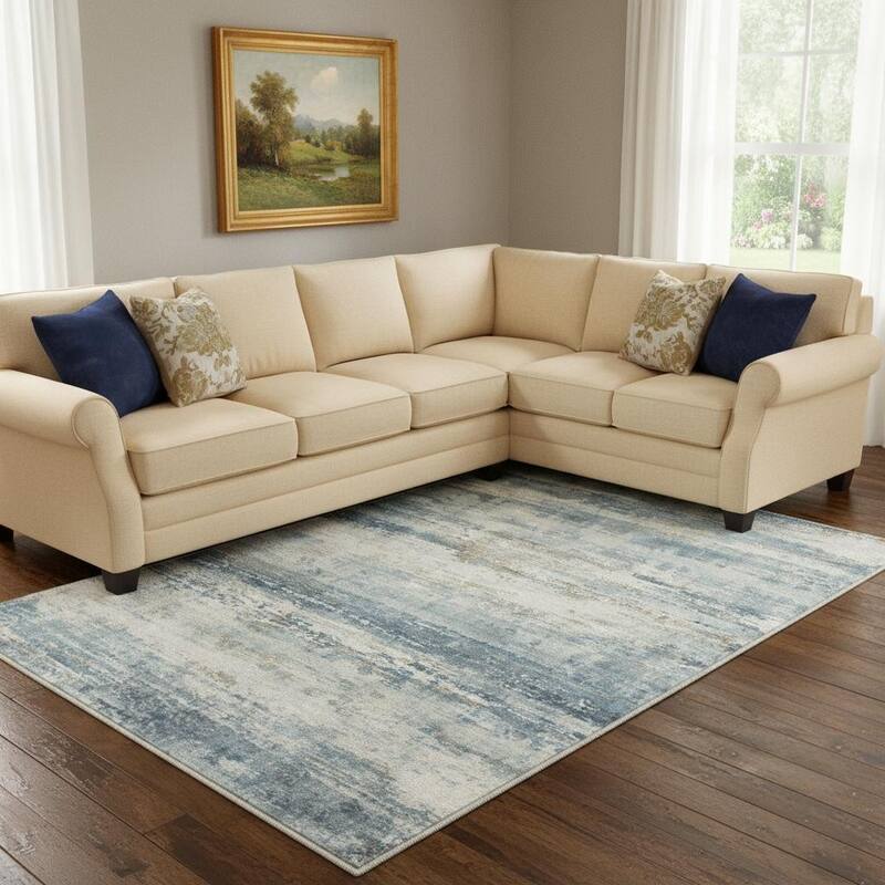 HomeRoots Abstract Traditional Rectangle Area Rug - 9' X 12'