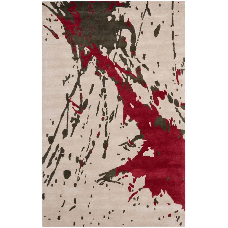 SAFAVIEH Handmade Soho Jesica Modern Abstract Beige Wool Rug